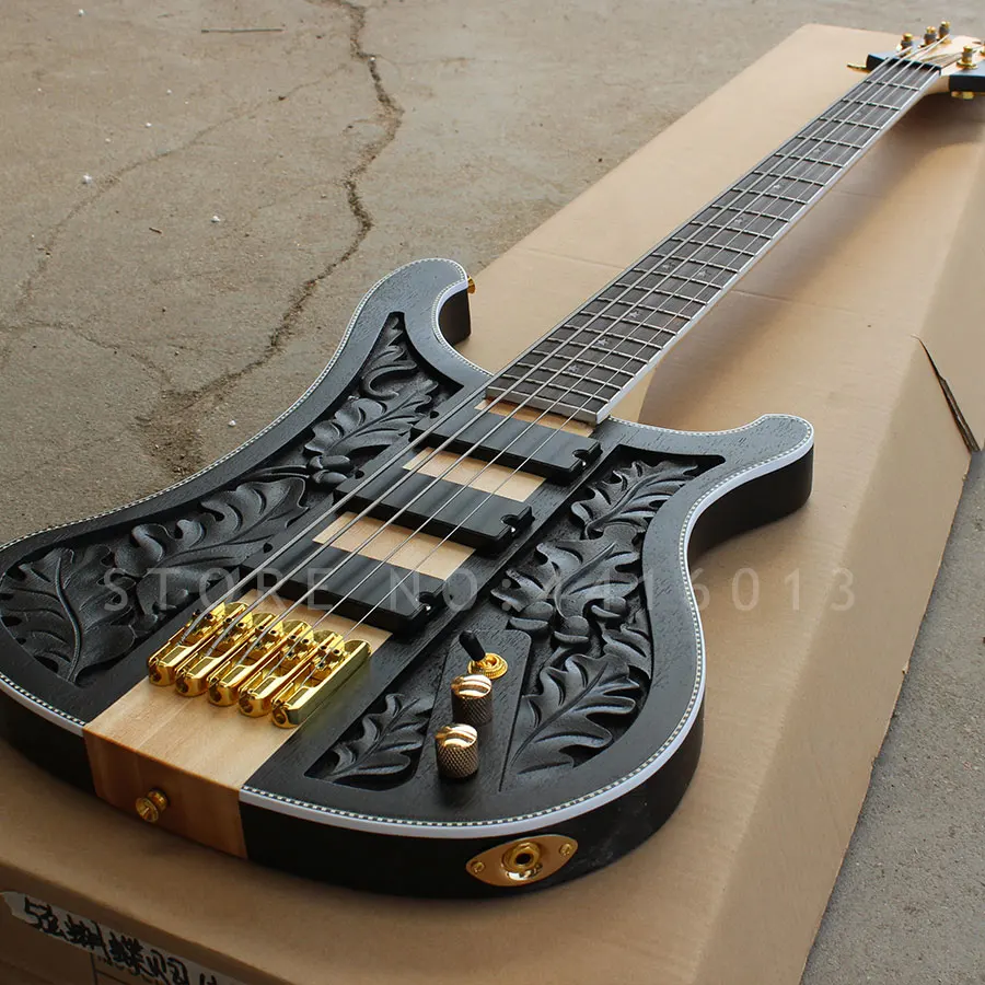 Black 4004 bass guitar Thru maple neck;free shipping