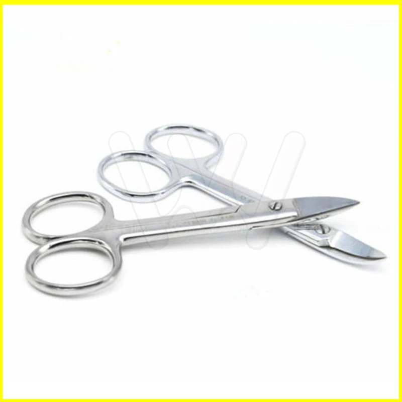 Dental Stainless Steel Metal Crown Scissors Ligature Wire Cutter Curved Tip (3)