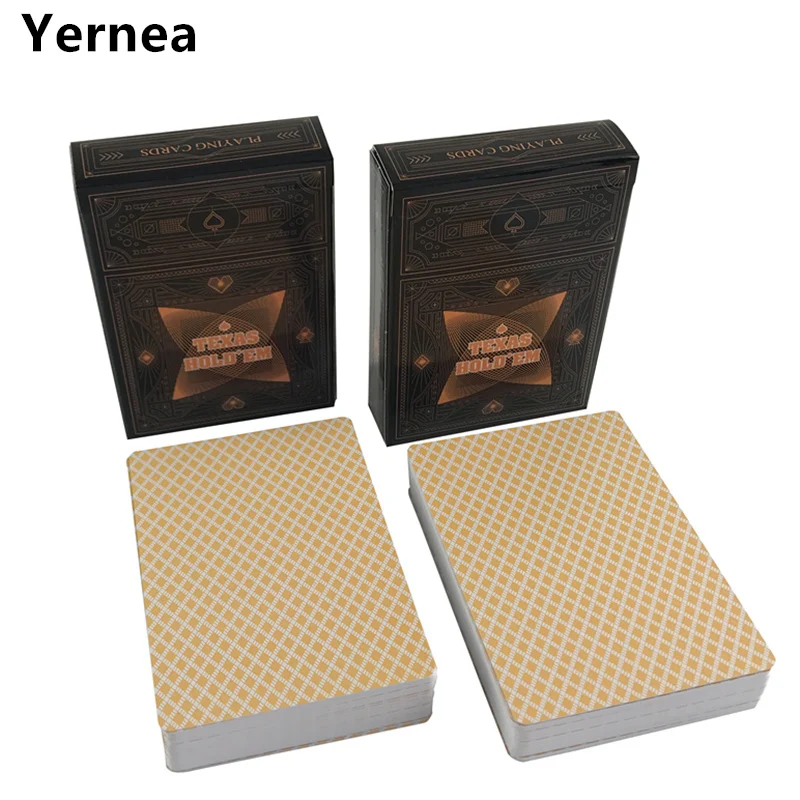 

NEW HOT 10Sets/Lot Baccarat Texas Hold'em Plastic Playing Cards And Poker Waterproof Frosted Poker Cards Board Games Yernea