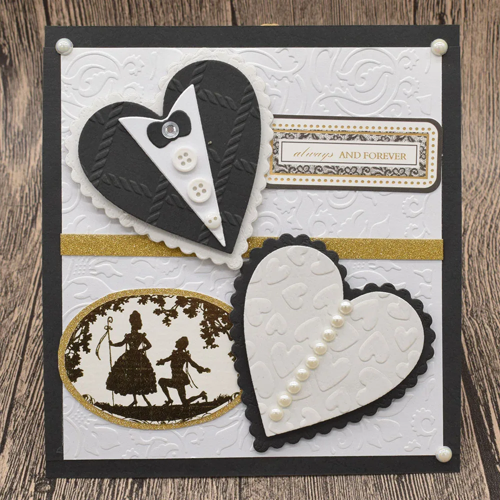 

Wedding Cards Heart Metal Cutting Dies For DIY Scrapbooking Album Birthday Card Anniversary Day Gift Decoration