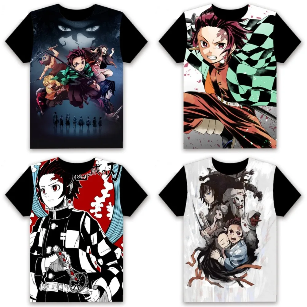 Мужская футболка аниме Demon Slayer: Kimetsu no Yaiba Kamado Tanjirou с принтом коротким рукавом