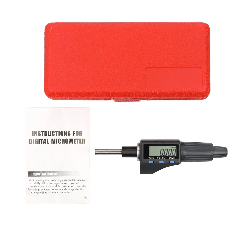 

Digital Micrometer Accessory LCD Display Mini Portable with Range of 25mm and Accuracy of 0.001mm with Tool box
