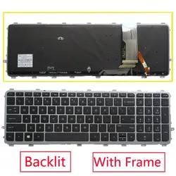 Новая Оригинальная клавиатура с подсветкой США с рамкой для HP Pavilion ENVY 15 TouchSmart 15-J000 17T-J000 15T-J000 J029TX J106TX черный