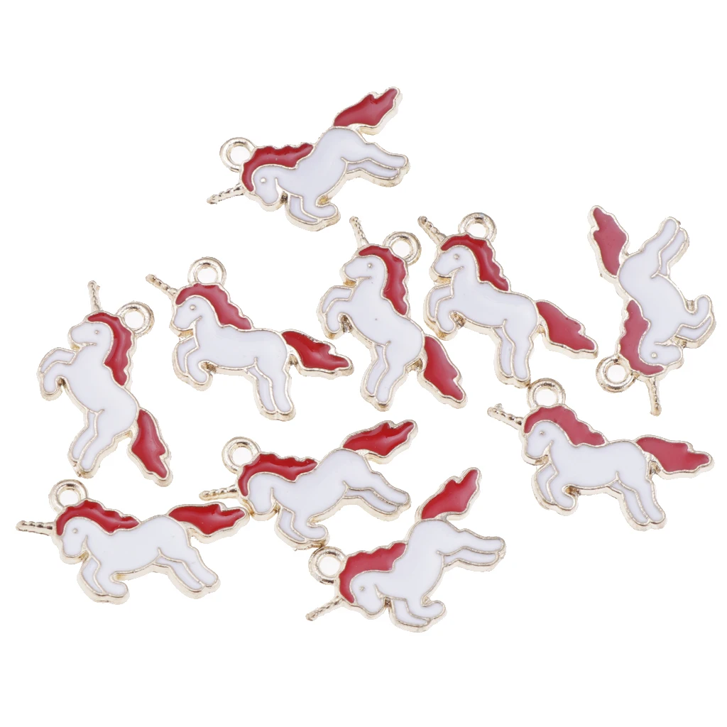 MagiDeal 40Pcs Unicorn Charms Pendant Findings Beads Jewelry Making Crafts