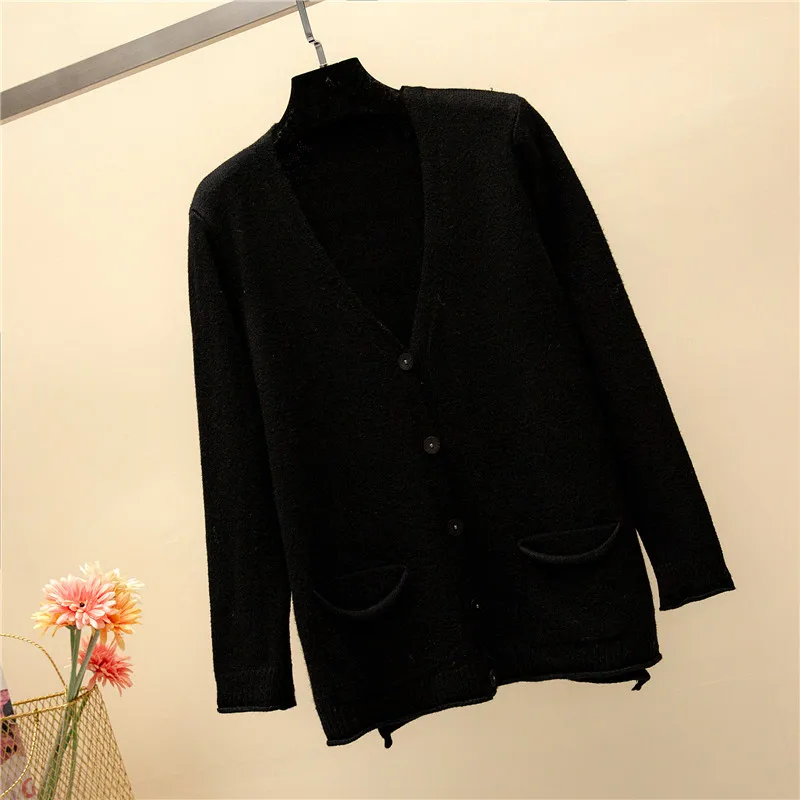 2018 New Fashion Spring Autumn Women Cardigan Sweaters Long sleeve Single-breasted V-neck stitching Solid Knitted Top Clothing (28)