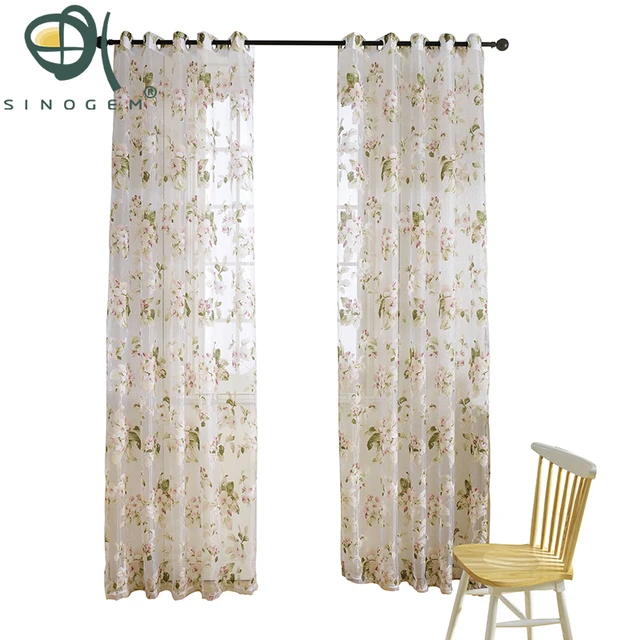 Sinogem 2018 Modern Fl Tulle Window Treatments Sheer Curtains Sinogem 2018 Modern Fl Tulle Window Treatments Sheer Curtains For Living Room The Bedroom Kitchen Panel D And Blinds
