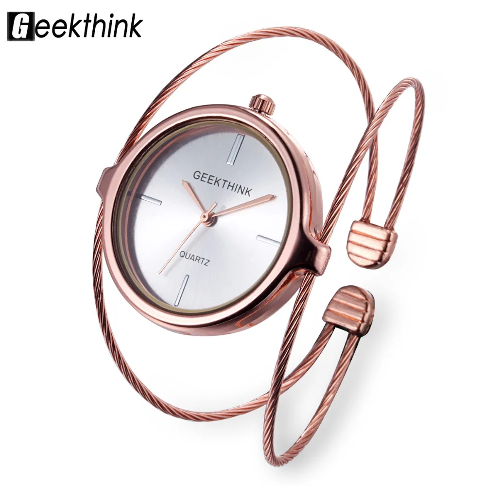 2017 Extremely Simple Modern Women s Watch Bracelet Ladies Rose Gold Quartz Watch female Luxury Double