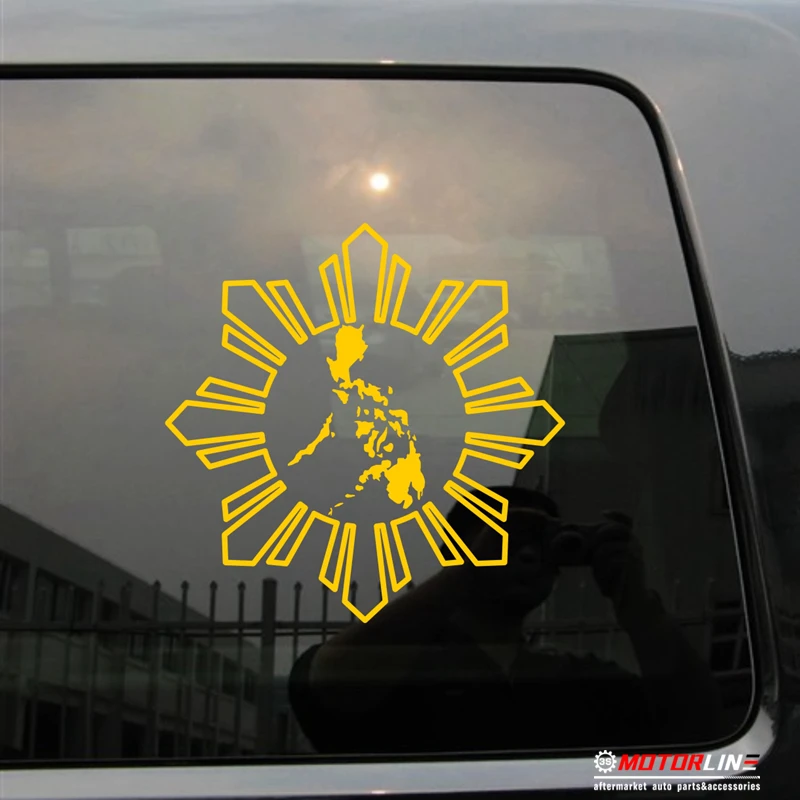 

Philippines Map Flag Sun Symbol Decal Sticker Car Vinyl pick size color no bkgrd