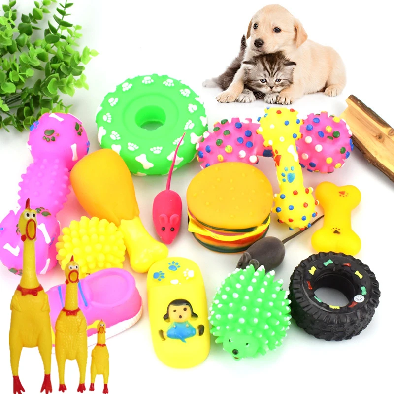 

Fashion Pets Dog Toys Screaming Chicken Squeeze Sound Toy for Dogs Super Durable & Funny Squeaky Rubber Bone Dog Chew Toy