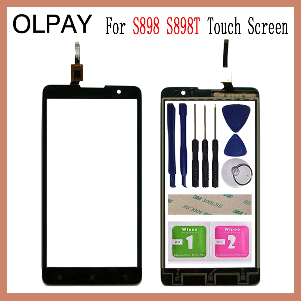 

OLPAY 5.5 inch Tested Front Outer Glass For Lenovo S898 S898T 898 Touch Screen Digitizer Panel Lens Sensor Tools Adhesive