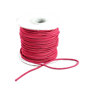 

Pandahall Round Elastic Cord, with Nylon Outside and Rubber Inside, DarkRed, 2mm; 30m/roll