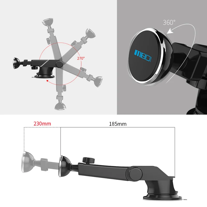 MEIDI Holder For Phone In Car windshield mount bracket 360 Adjustable Phone Bracket For iPhone7 6S GPS Suporte Movil Car