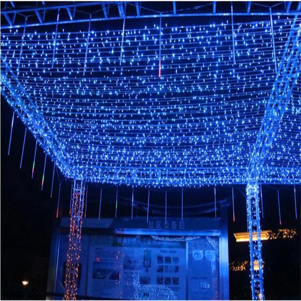 blue white Christmas string lights 2