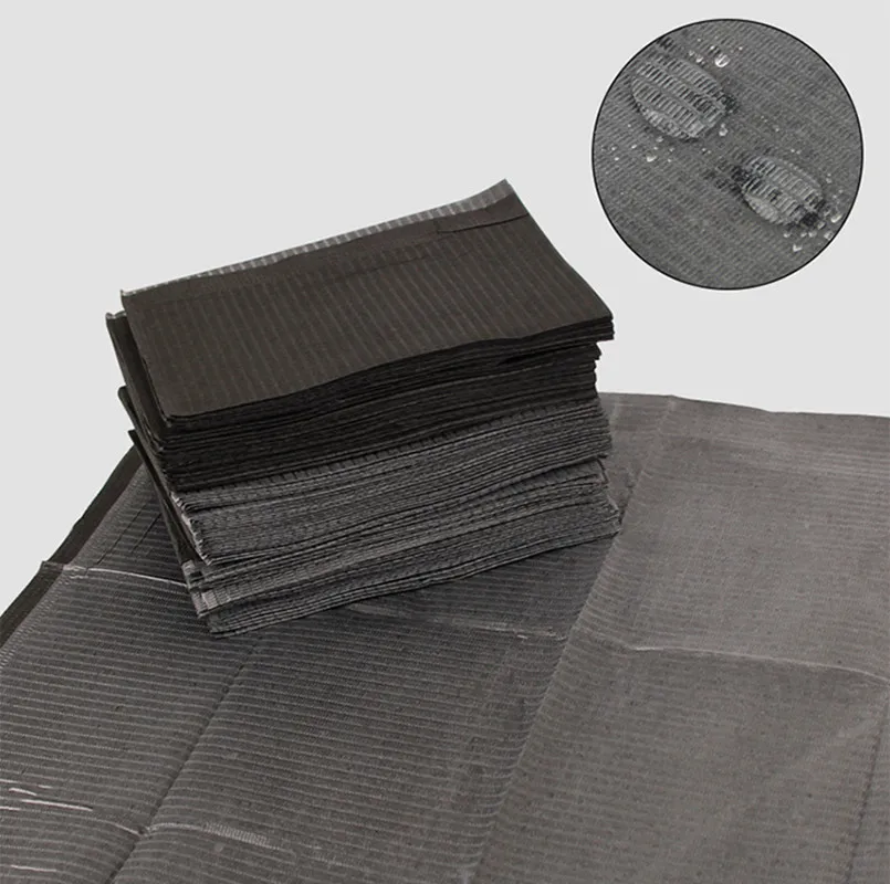 

125 pcs Black Tattoo Cleaning Wipes Disposable Dental Piercing Bibs Waterproof Sheets Paper Tattoo Tattoo Accessories