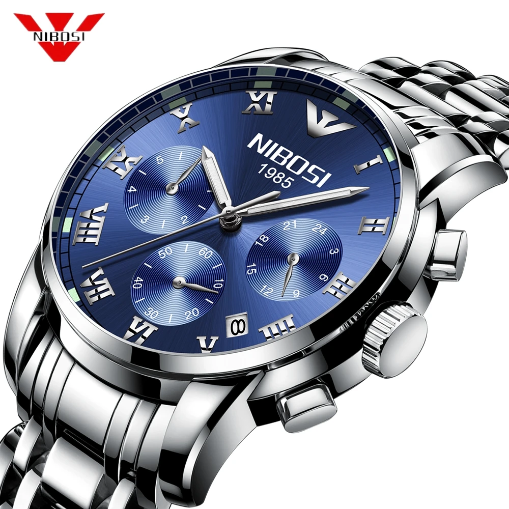 Meilleur Reloje NIBOSI Top Marque De Luxe Quartz Montre Hommes Casual Quartz Montre En Acier Inoxydable Ultra Mince Horloge Mâle 2019 Relogio Masculino