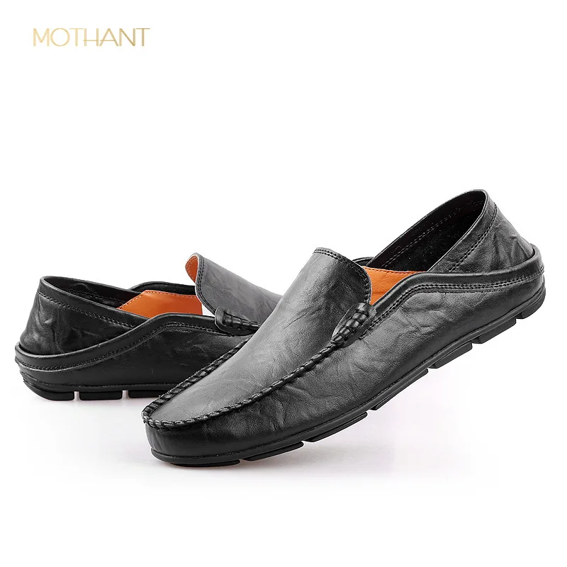 

Men's durable comfortable leather peas shoes men's lazy shoes large size casual men's shoes tide shoes