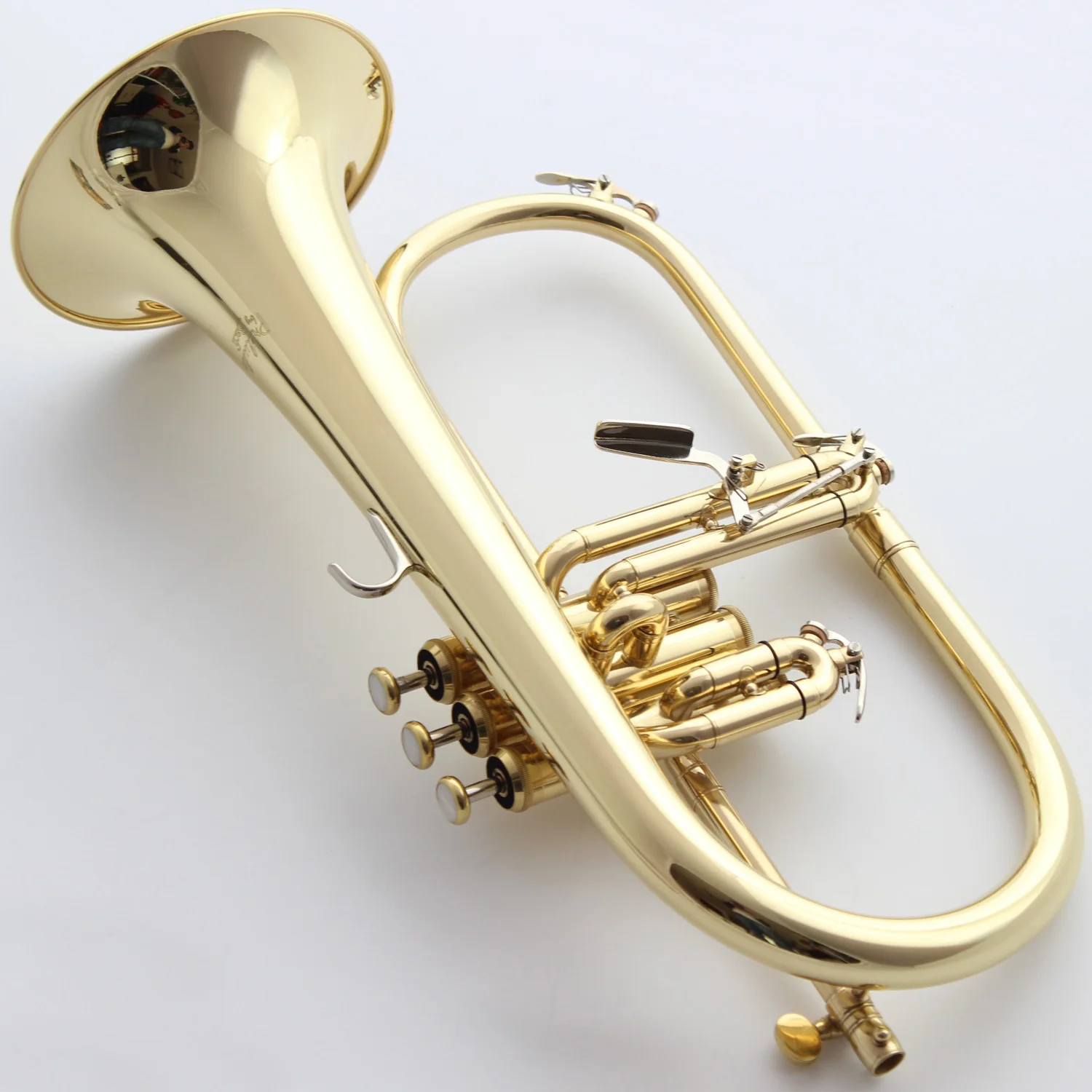 Brand New Professional Flugelhorn 183 Gold Lacquer With Case Profession Flugelhorns Bb Yellow Brass Bell