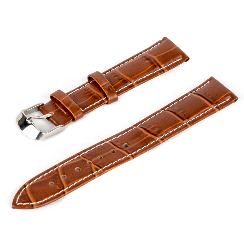 Black Brown Unisex Leather Watchband Steel Buckle Sport Wrist Watch Band Strap Belt Watch Accessories 18/20/22/24mm