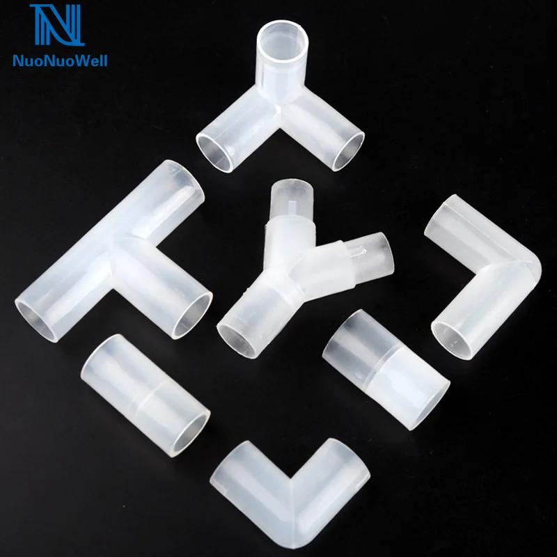 

NuoNuoWell Inner Diameter 20mm Pipe Connector PVC Translucent Pipe Joints Rain Pipe Accessories Tee Elbow Connectors 2pcs-Pack