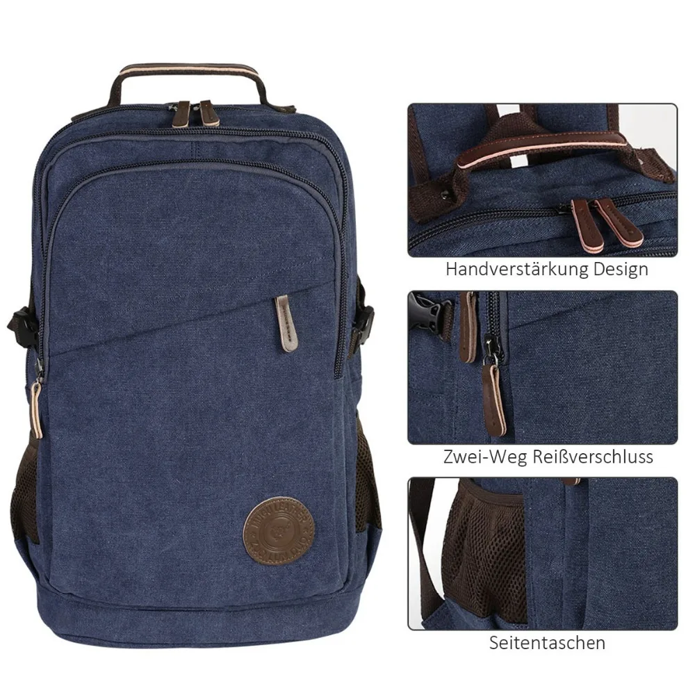 2019 New Fashion Men's Backpack Vintage Canvas Bagpack School Bag Boy Travel Bags Large Capacity Travel Laptop Backpacks Mochila (5)