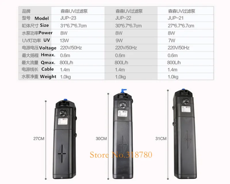 Sunsun JUP-21 22 23 аквариумный погружной фильтр-насос УФ-стерилизатор лампа для осветления воды фильтр для аквариума аксессуары