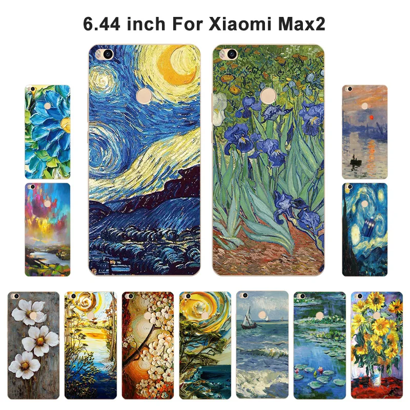 Чехлы для Xiaomi Mi Max2 мягкий силиконовый чехол Max 2 с масляной краской телефона Xiomi
