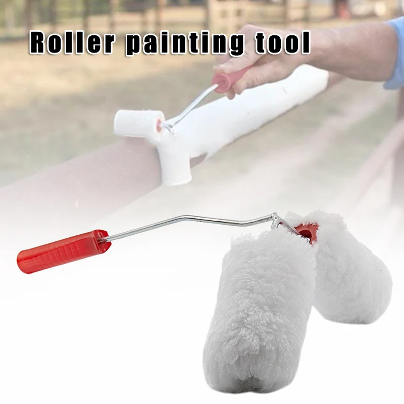 

High Double Paint Roller Painted Railing Corner Tool Portable Draw Pipes Fences Home LG66