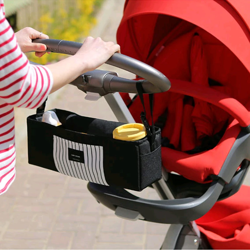 Baby Deluxe Stroller Organizer Bag Multifunction Strip &Black Mummy Bag
