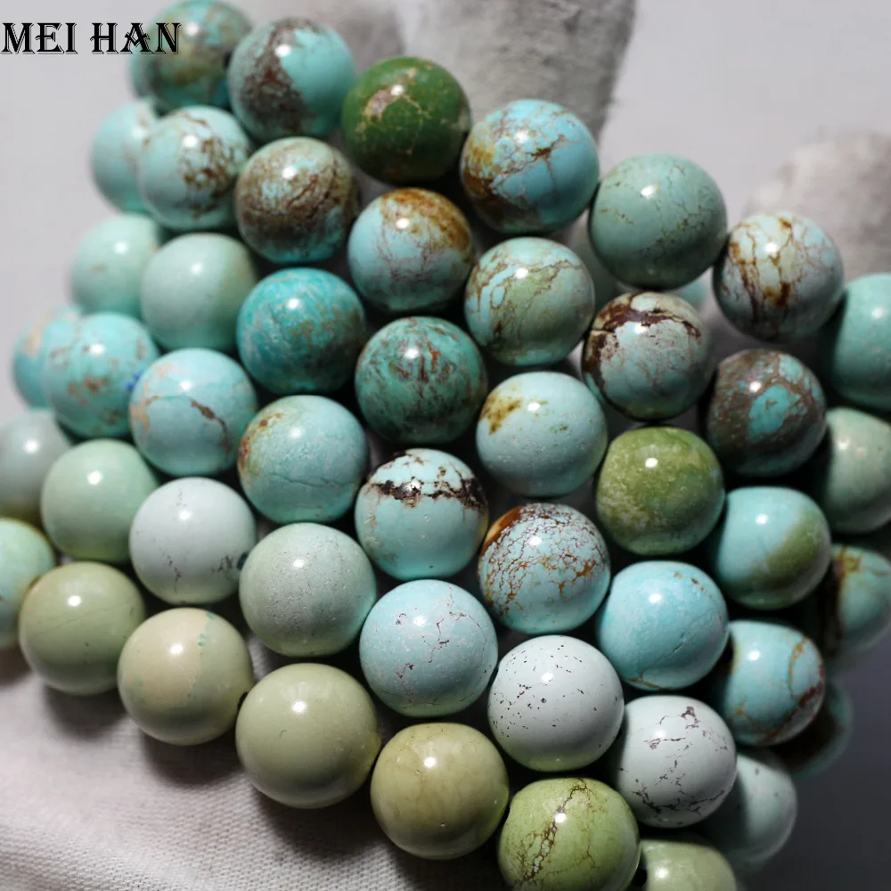 

Wholesale 11.5-12.3mm (16beads/31g/set) rare Natural Hubei turquoisee bracelet untreated turquoisee beads for jewelry making