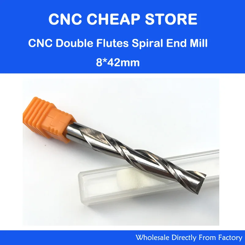 Free Ship 1pc Solid Carbide 6mm Endmill Double Two Flute Spiral Bit CNC Router Bits CED