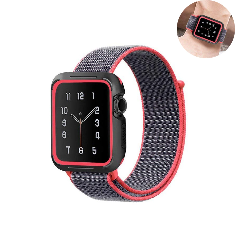 Спортивный ремешок для apple watch 3/2/1 iwatch 42 мм/38 мм двухслойный нейлоновый часов