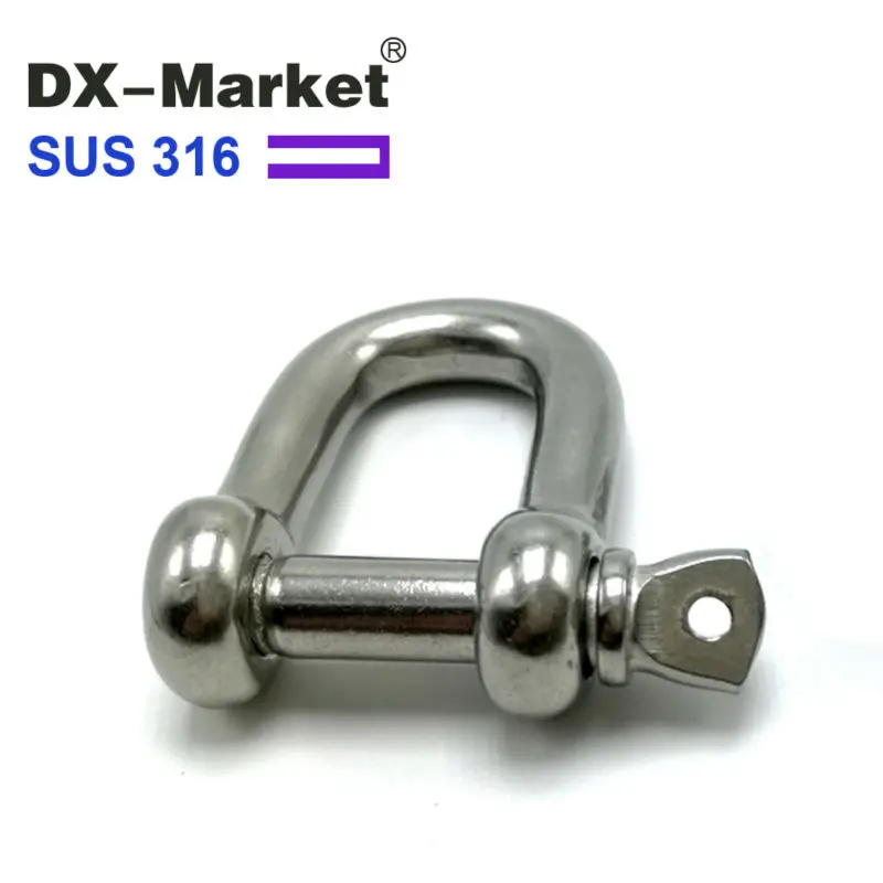 m20 , Chain D Rigging Shackle for Boat , 316 Stainless Steel Dee Type