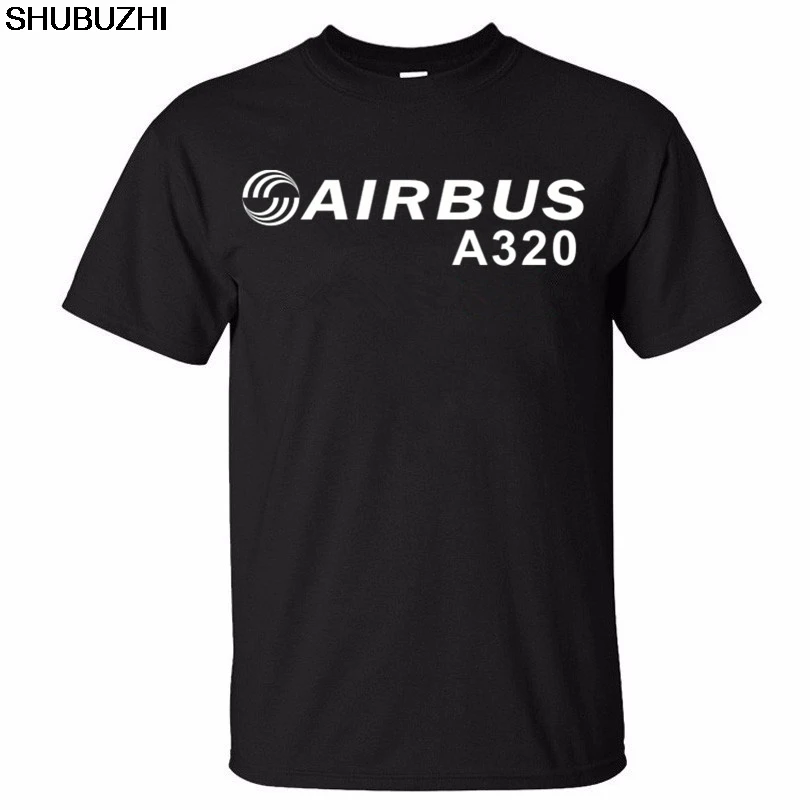 Airbus A320, новинка, Мужская хлопковая футболка с принтом, летняя новинка,, Мужская футболка, Прямая поставка, европейский размер, большой размер, sbz5096 - Цвет: black