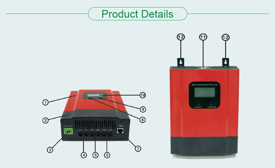 EASUN POWER MPPT Solar Controller 40A 60A 48V36V Solar Charger 24V12V Battery Charge Max 150VDC Input Auto Back-light LCD_03