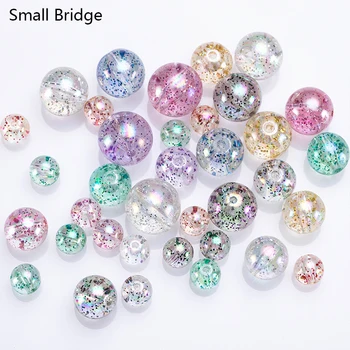 

14mm Colorful Loose Round Transparent Resin Glitter Beads For Making Jewelry Necklace Spacer HandmadeResin Beads Wholesale P502
