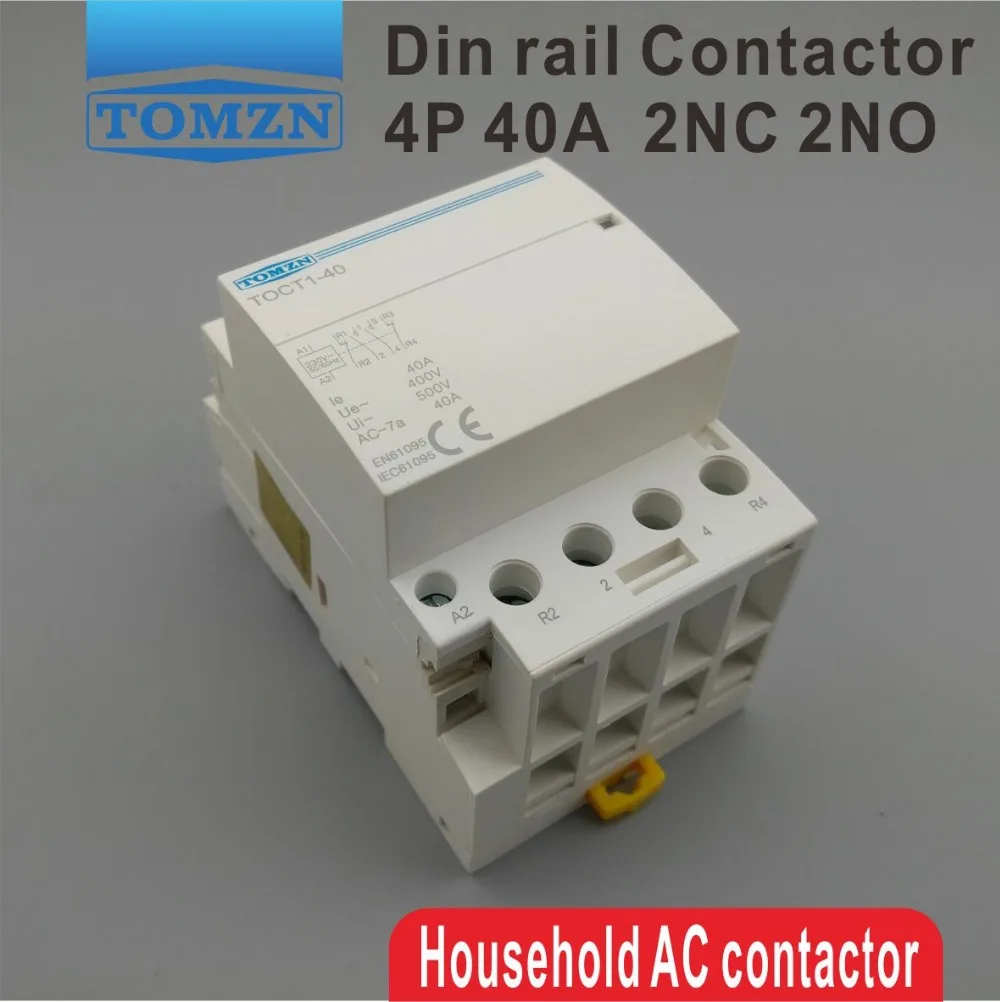 Contator Modular da C.a. do Agregado Familiar do Trilho do Ruído de Toct1 p 40a 2nc 2no 220 v 400v 50 50 60 hz