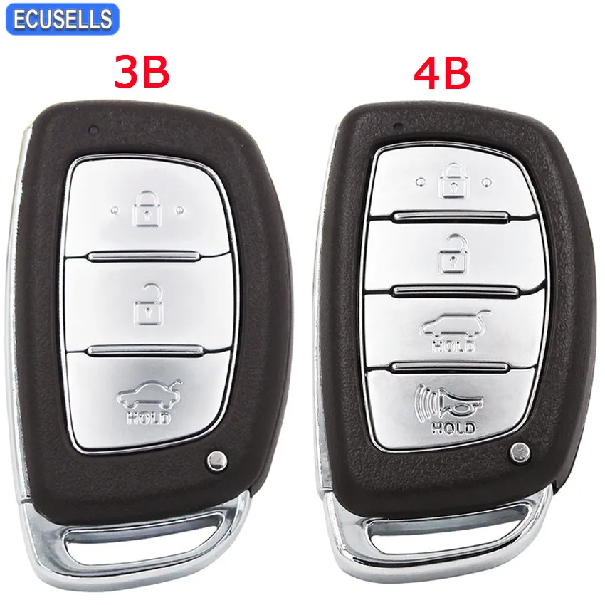 

3/4 Button Remote Key Shell Case Smart Car Key Housing Cover for Hyundai IX25 IX35 Elantra Sonata with Insert Key Uncut Blade