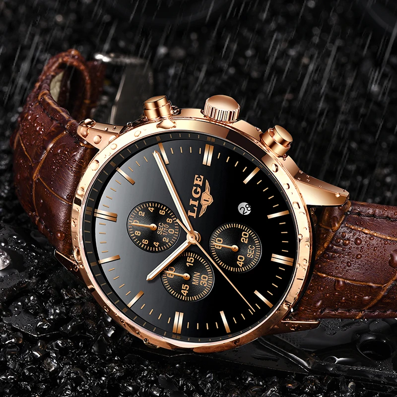 

relojes para hombre LIGE New Watch Men Fashion Sport Quartz Clock Mens Watches Brand Luxury Leather Business Waterproof Watch