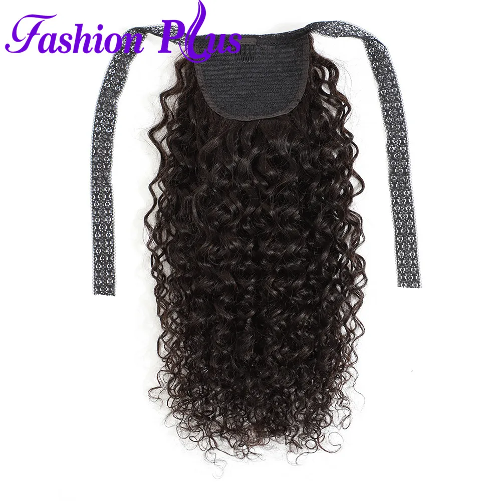 Rabo de Cavalo Grampo em Extensões do Cabelo Remy para as Mulheres Humano de 100% Moda Mais Encaracolado Hair Extensions Cordão Cabelo Negras