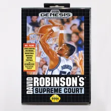 Дэвид Робинсона Верховный суд игры Картридж 16 бит MD карточная игра с коробку для Sega Mega Drive для бытие