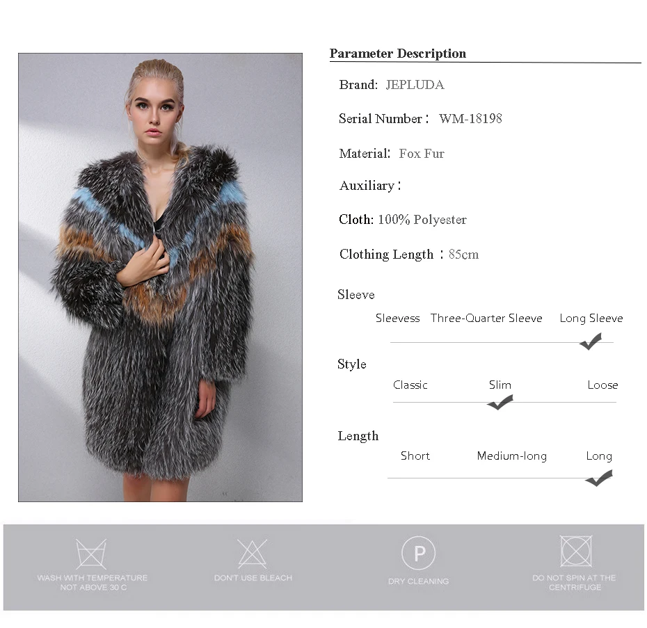 JEPLUDA Luxury Hot Sale Natural Real Fox Fur Coat Women Clothes Latest Fashion Color Real Fur Coat Winter Leather Jacket Women