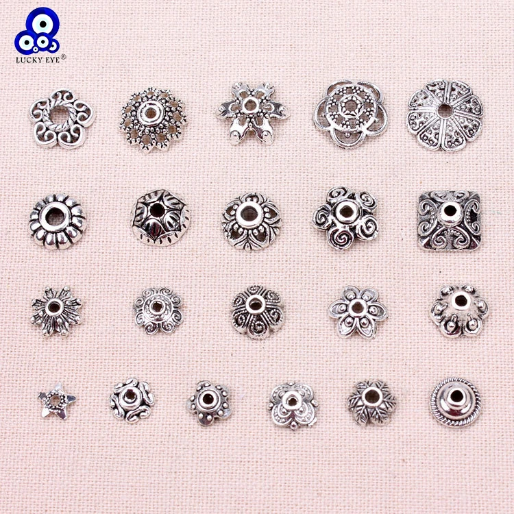 

Lucky Eye 100pcs/lot Beads Cap Spacer Beads Different Style Beads For Jewelry Making Accessories Findings Handmade UF7029