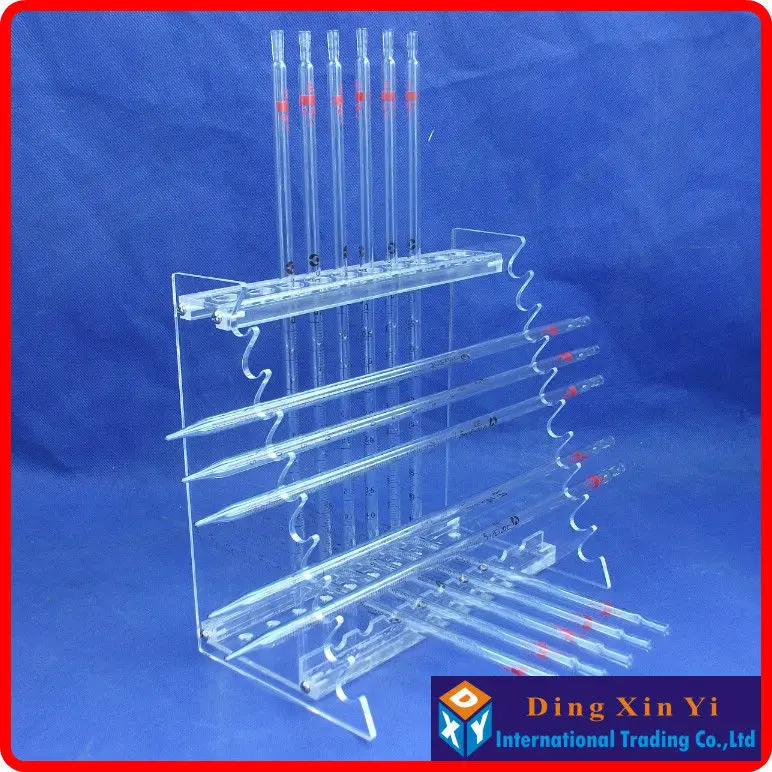 Organic glass pipette stand graduated pipette rack holder single face trapezoidal pipet rack