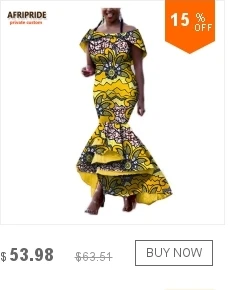 Женский костюм из 2 предметов в африканском стиле, AFRIPRIDE, топ с коротким рукавом+ Юбка До Колена, Женский Повседневный костюм, A622614