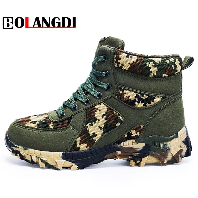 

Bolangdi New Sheep plush warm winter Men Hiking Shoes Waterproof leather Shoes Climbing Fishing Shoes New popular Outdoor shoes