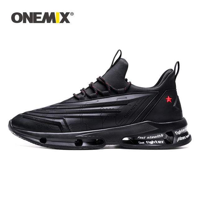 US $36.80 ONEMIX 2020 Outdoor Running Shoes Men Sneakers Technology Style Leather Shock Absorption Lightweigh