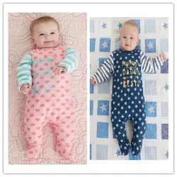 2019 осень новорожденный ребенок девочка Мальчик одежда Детские комбенизоны длинный рукав хлопок пижамы Одежда для младенцев 0-18 месяцев