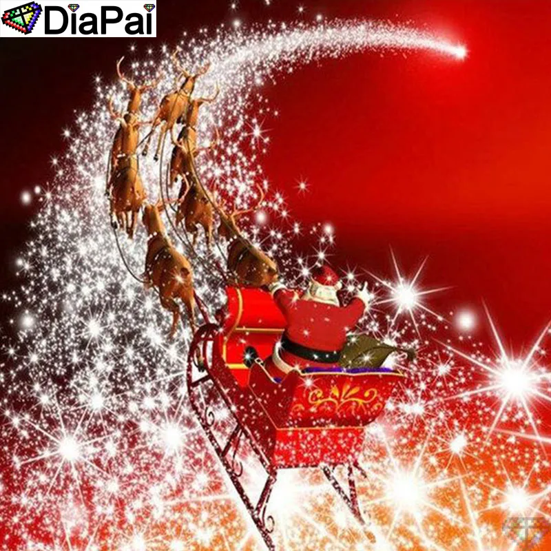

DiaPai Diamond Painting 5D DIY 100% Full Square/Round Drill "Santa Claus deer" Diamond Embroidery Cross Stitch 3D Decor A25068