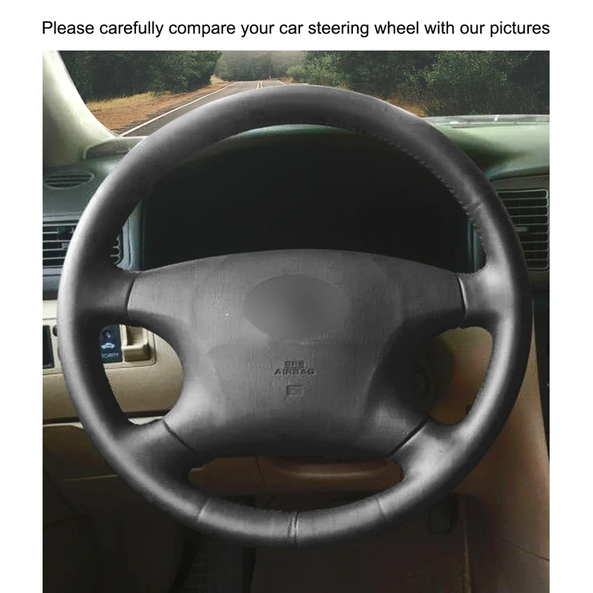Сшитые вручную черные PU искусственная кожа Чехлы рулевого колеса автомобиля обертывание для Toyota Avalon 2002-2004 Camry 2002-2004 Highlander