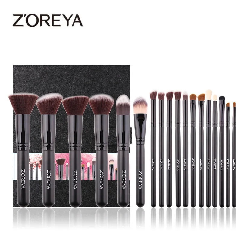 

ZOREYA 18PCS Professional Makeup Brushes Set Powder Foundation Eyeshadow Eyebrow Concealer Contour Lip Brush Makeup Brushes